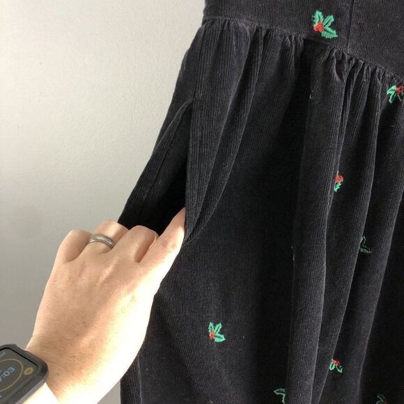 Made By Eagle Eye For All Week Long Size Small Corduroy Dress Holly Christmas - Picture 6 of 15